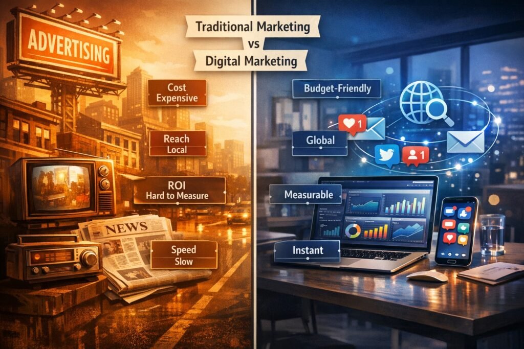 Difference Between Digital Marketing and Traditional Marketing
