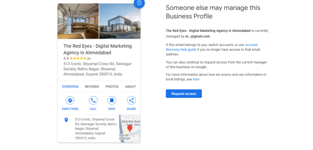 Google My Business Request Access