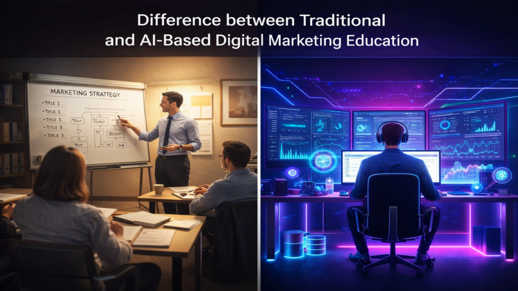 Difference between traditional and AI-based digital marketing education