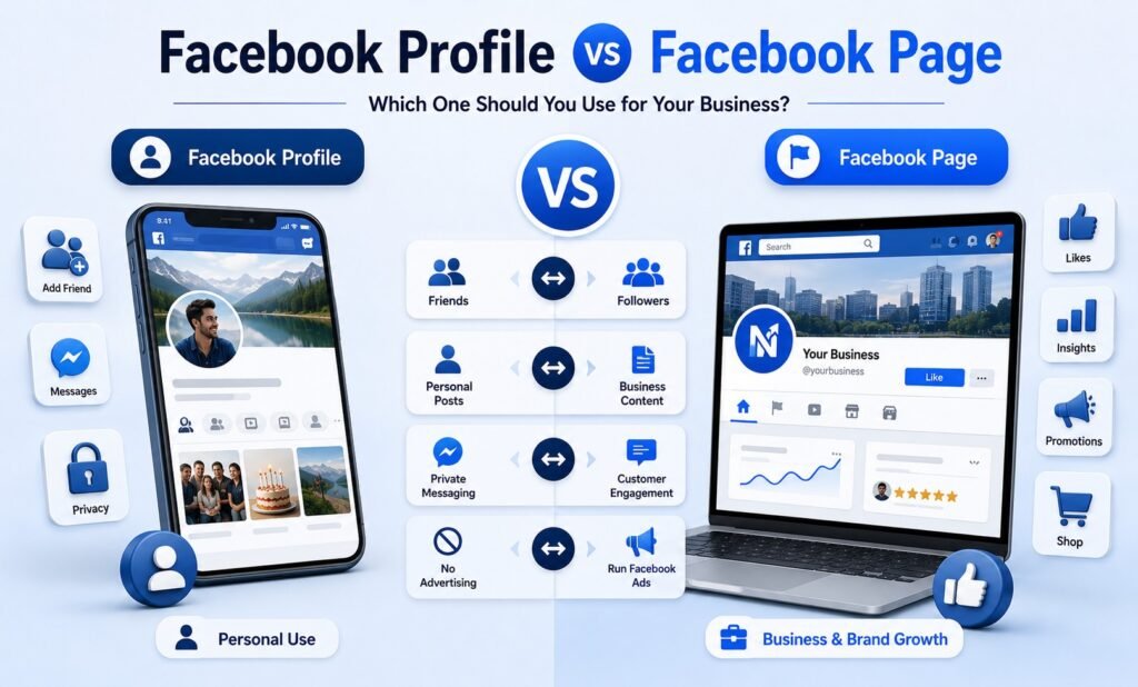 What is the difference between a Facebook Profile and a Facebook Page