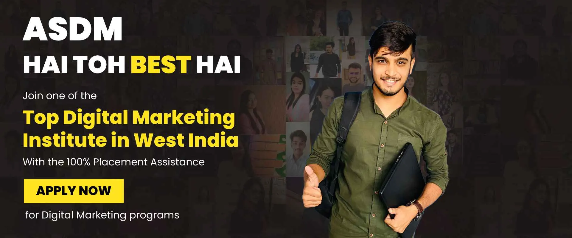ASDM top digital marketing institute in Ahmedabad, India offering 100% placement support