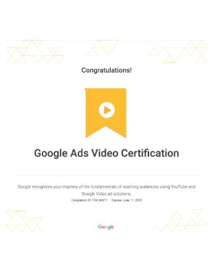 Google certification card