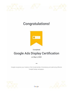 Google certification card