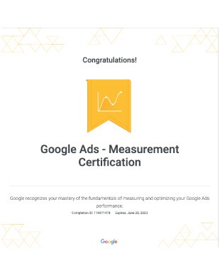 Google certification card