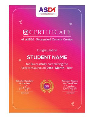 ASDM certification card