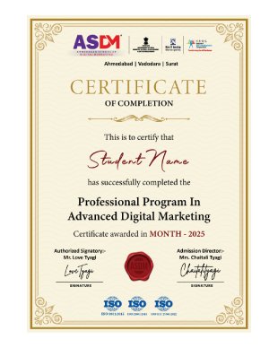 ASDM certification card